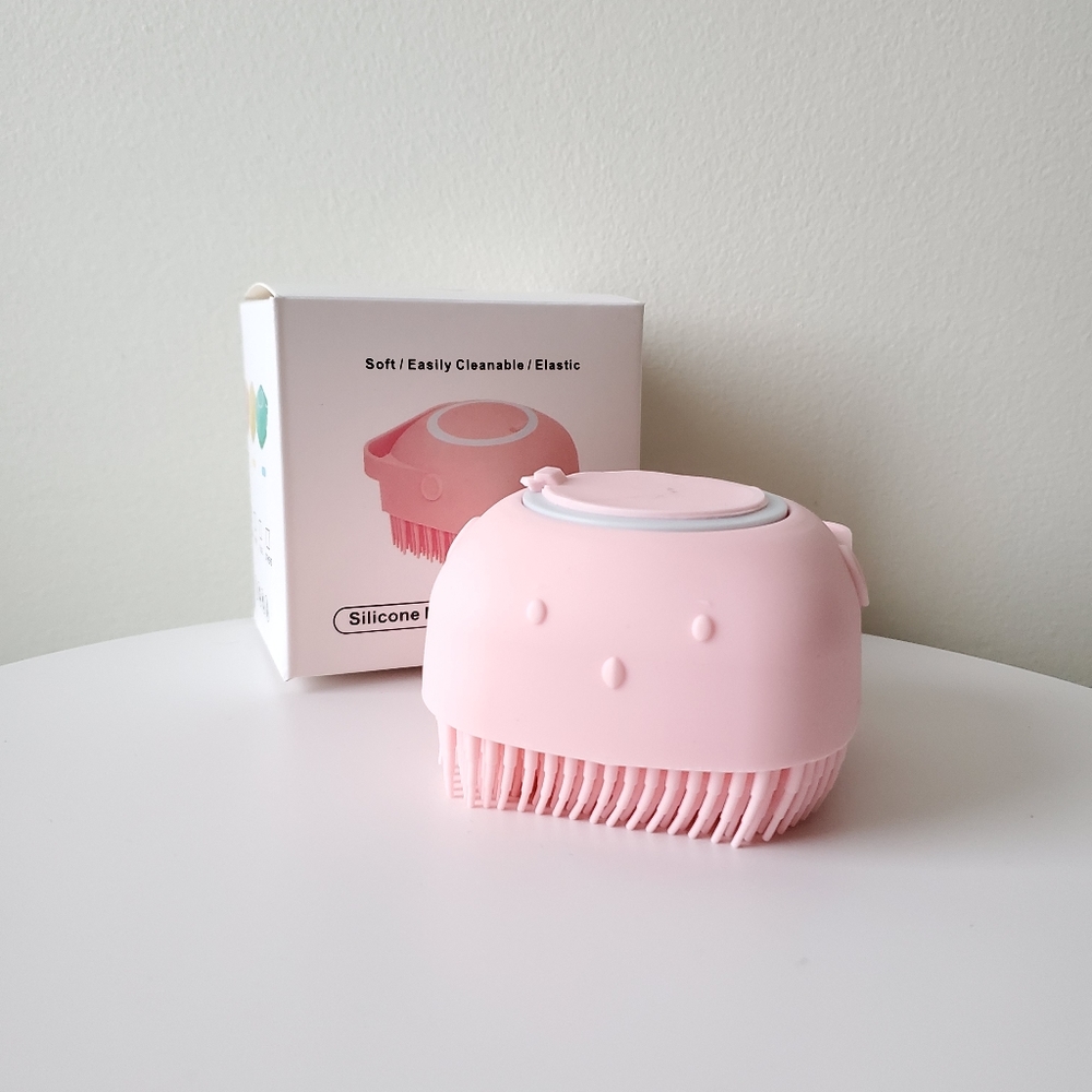 Pink Shower Brush Soft Durable Silicone